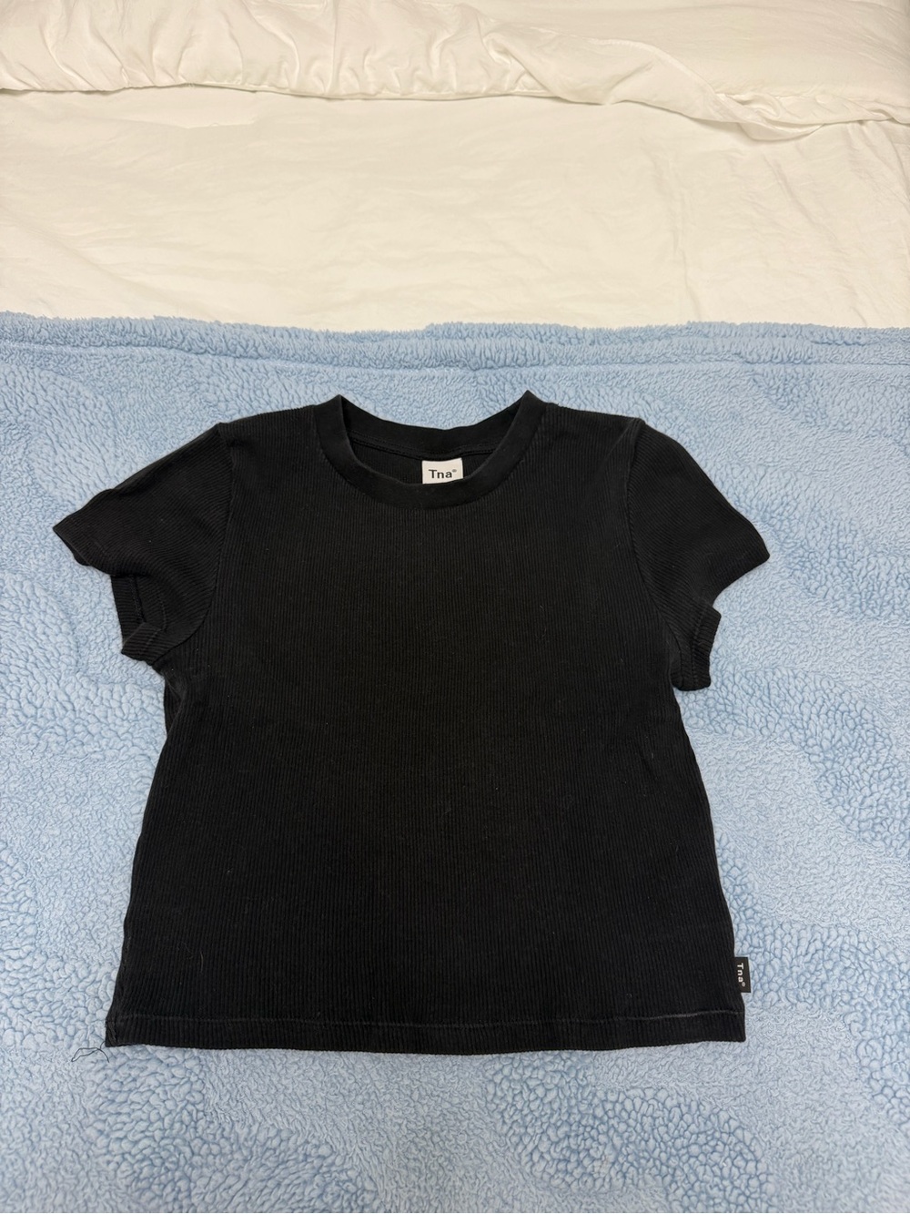 Tna Black Ribbed Short Sleeve Tee